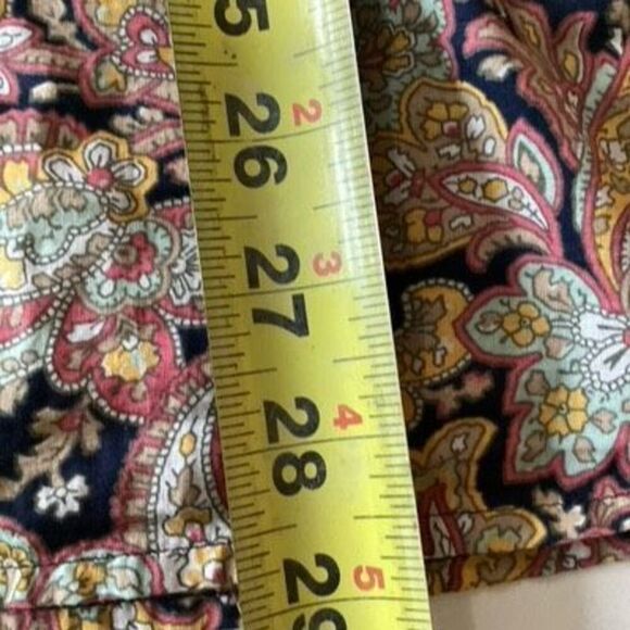 Talbots Plus Paisley Top Blouse Sz 3X Ruffled Neck Sleeve 1/2 Buttoned Down - Picture 8 of 8